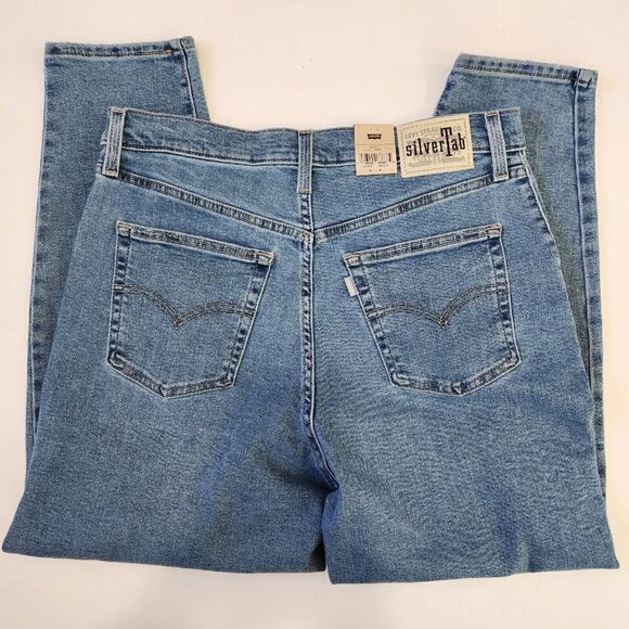 Levi's NWT Silver Tab High Waisted Mom Jean Womens 31 Distressed‎ Tapered Leg - Picture 13 of 13
